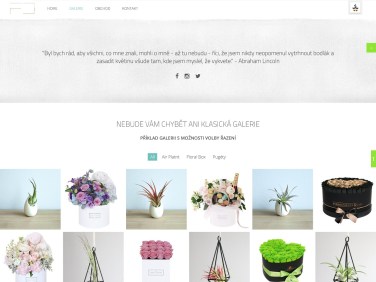 Website for Floral Studio Front Page