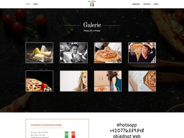 Website for Restaurant Front Page